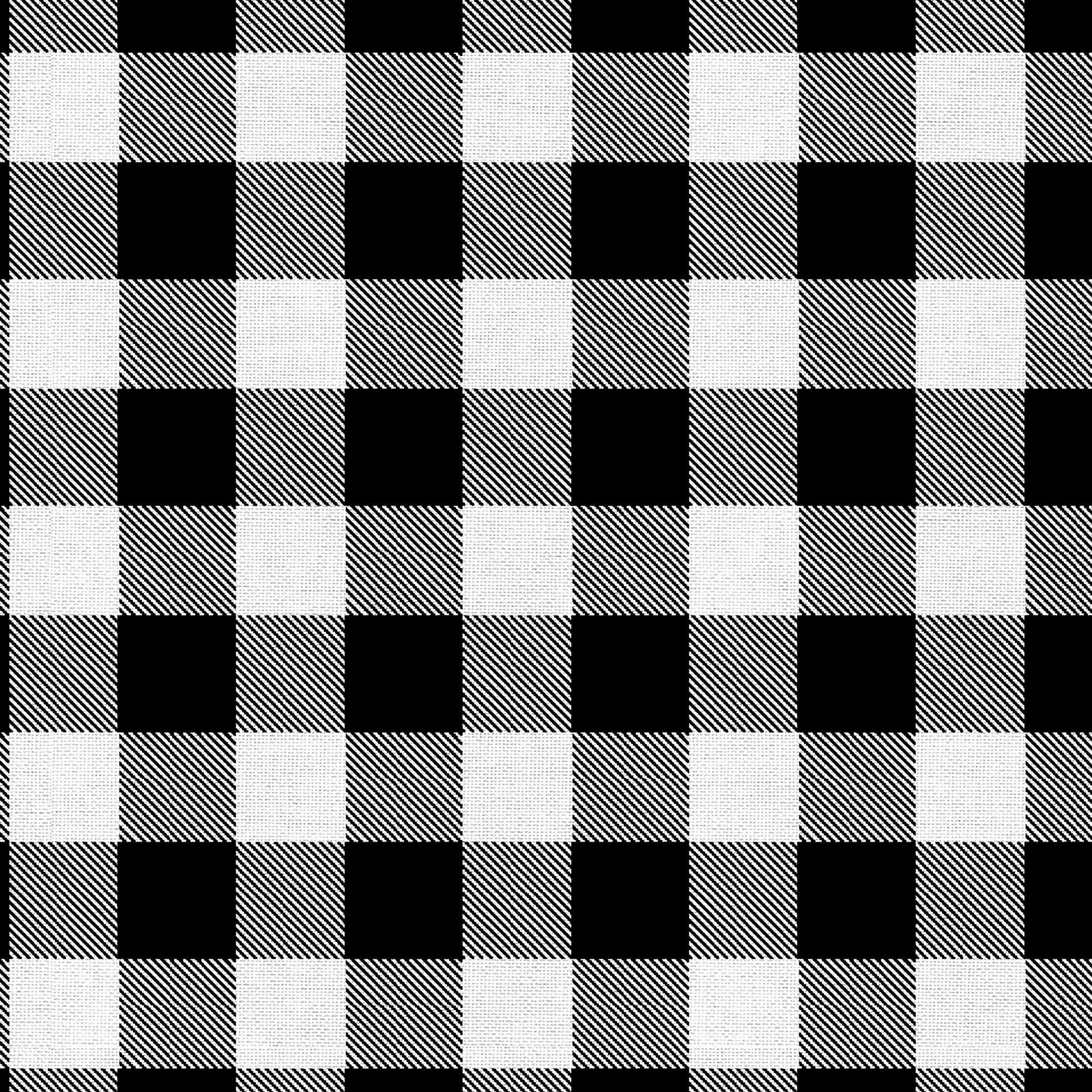 Fabric Editions White & Black Buffalo Check Cotton Fabric
